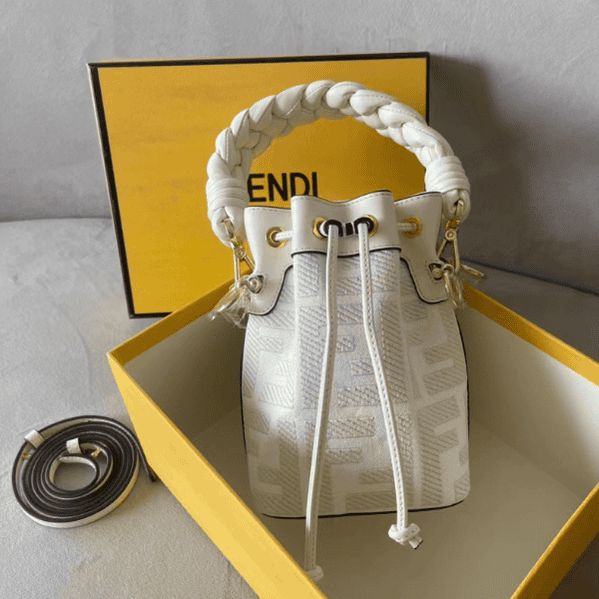 Fendi Mon Tresor Small Bucket Bag - White 48440 | Sandra Bags