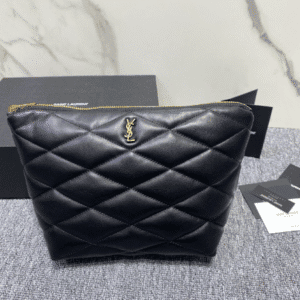 YSL Saint Laurent Lambskin Clutch Bag - Black 24938 | Sandra Bags