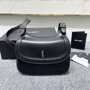 YSL Charlie Glossy Large Shoulder Bag - Black 12120 | Sandra Bags