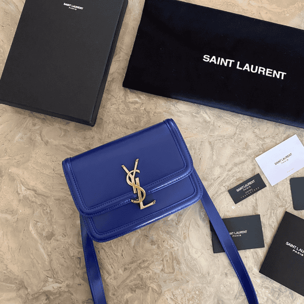 YSL Monogram Cross-body Shoulder Small Handbag - Dark Blue 61880 | Sandra Bags
