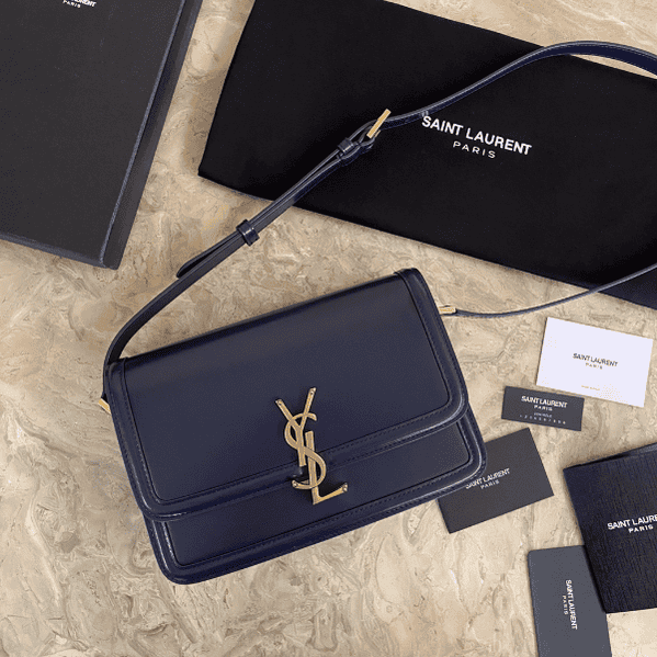 YSL Monogram Cross-body Shoulder Large Handbag - Dark Blue 10503 | Sandra Bags