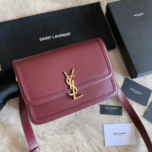 YSL Monogram Cross-body Shoulder Large Handbag - Maroon 57462 | Sandra Bags