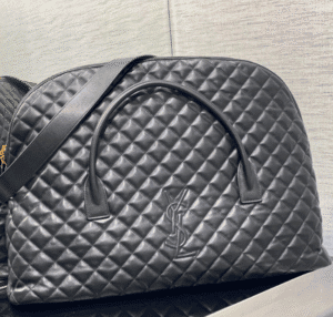 YSL Oversized Sheepskin Quilted Travel Bag - Black 48923 | Sandra Bags