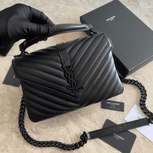 YLS Saint Laurent Medium Chain Messenger Bag  - Black 97013 | Sandra Bags