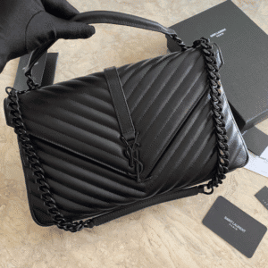 YLS Saint Laurent Large Chain Messenger Bag  - Black 57342 | Sandra Bags