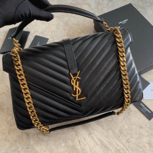 YLS Saint Laurent Large Chain Messenger Bag  - Black 40155 | Sandra Bags
