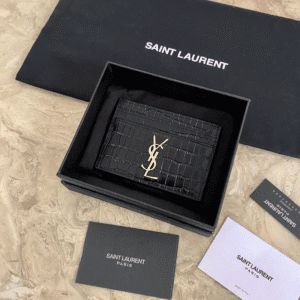 YSL Caviar Cowhide Y Shaped Wallet - Black 35567 | Sandra Bags