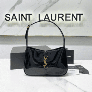 YSL's New Patent Leather Armpit Bag - Black 33135 | Sandra Bags