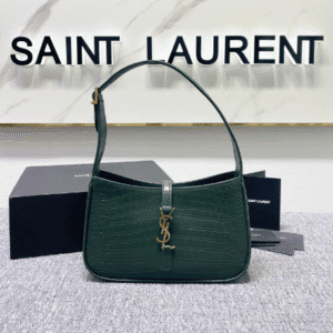 YSL’s New Crocodile Pattern Armpit Bag - Green 98618 | Sandra Bags
