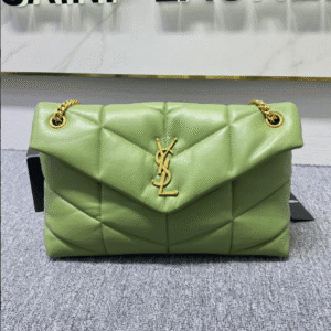 YSL Bi-Fold Back Shoulder Quilted Lambskin Large Bag - Avocado Green 43669 | Sandra Bags