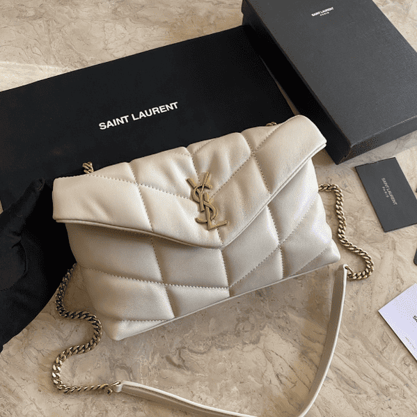 YSL Loulou Puffer Mini Bag – White 94393 | Sandra Bags