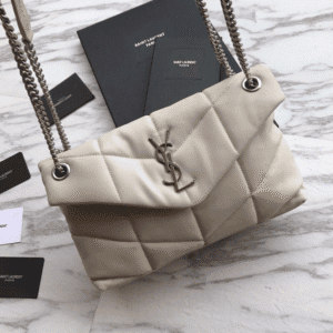 YSL Bi-Fold Back Shoulder Quilted Lambskin Medium Bag – White 40201 | Sandra Bags