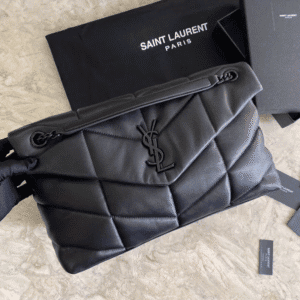 YSL Bi-Fold Back Shoulder Quilted Lambskin Large Bag – Black (Black) 78537 | Sandra Bags