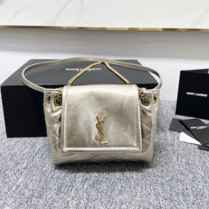 YSL Mini Nolita Imported Nappa Lambskin Bag - Silver 63302 | Sandra Bags
