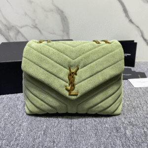 YSL Suede Medium Rectangular Envelope Bag - Green 89573 | Sandra Bags