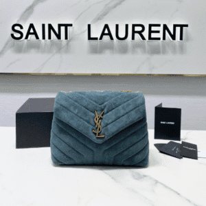 YSL LouLou Y-Shaped Medium Shoulder Bag - Blue 91543 | Sandra Bags