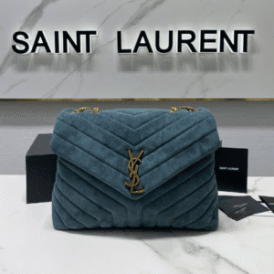 YSL LouLou Y-Shaped Large Shoulder Bag - Blue 84461 | Sandra Bags