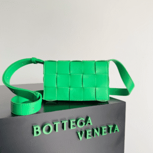 Bottega Veneta Sheepskin Grid Cassette Mini Handbag - Light Green 69777 | Sandra Bags