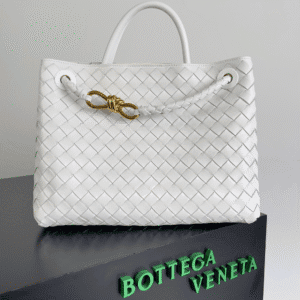 Bottega Veneta Andiamo Woven Handbag - White 21268 | Sandra Bags