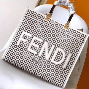 Fendi Sunshine Shopper Hollow Handbag - White 63720 | Sandra Bags