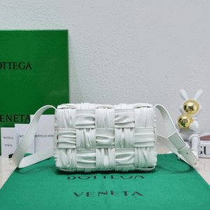 Bottega Veneta Cassette Pleated Handbag - White 10585 | Sandra Bags