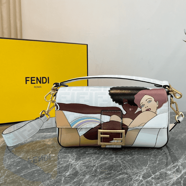 Fendi Baguette Medium Bag - White 17123 | Sandra Bags