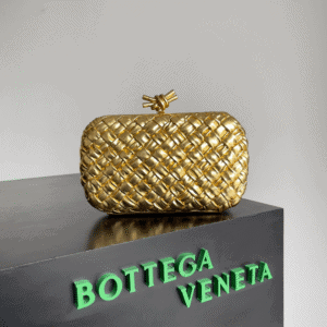 Bottega Veneta Knot Classic Dinner Clutch - Gold 80339 | Sandra Bags