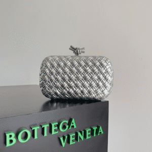 Bottega Veneta Knot Classic Dinner Clutch - Silver 21649 | Sandra Bags