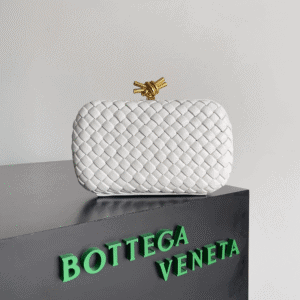 Bottega Veneta Knot Classic Dinner Clutch - White 17203 | Sandra Bags