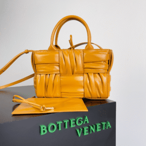Bottega Veneta Cute Pleated Mini Tote Bag - Brown 35004 | Sandra Bags