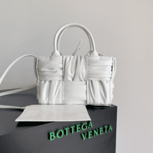 Bottega Veneta Cute Pleated Mini Tote Bag - White 62503 | Sandra Bags