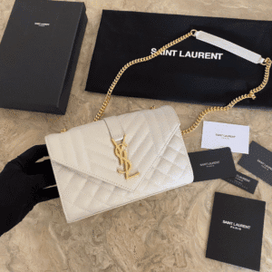 YSL Small Envelope Bag - White 55598 | Sandra Bags