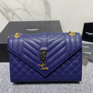 YSL Classic Grid Messenger Bag - Dark Blue 69958 | Sandra Bags