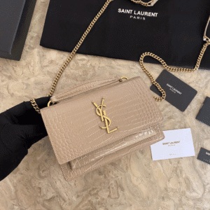 YSL Hot Small Crocodile Pattern Shoulder Bag - Caramel 29572 | Sandra Bags