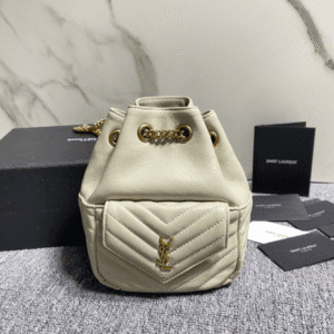 YSL Yves Saint Laurent Joe Mini Chain Bucket Bag - Off White 16573 | Sandra Bags