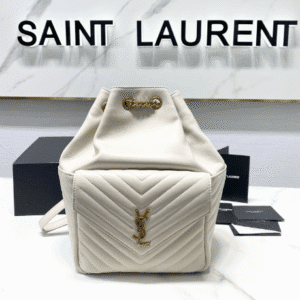 YSL Lambskin Backpack -  White 21195 | Sandra Bags