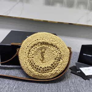 YSL Yves Saint Laurent Straw Crochet Bag 36911 | Sandra Bags