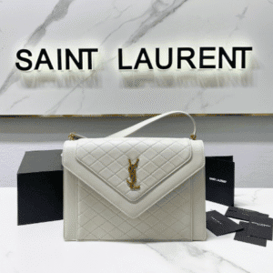 YSL Saint Laurent's Crocodile Pattern Shoulder Bag - White 28864 | Sandra Bags