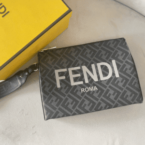 Fendi Roma Print Clutch Bag - Gray 83218 | Sandra Bags