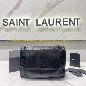YSL Saint Laurent's Niki's Medium Handbag - Black Silver 87771 | Sandra Bags