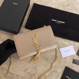 YSL Yves Saint Laurent Mini Crocodile Pattern Tassel Bag – Caramel 67812 | Sandra Bags