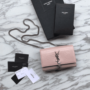 YSL Yves Saint Laurent Mini Crocodile Pattern Tassel Bag – Pink 66304 | Sandra Bags