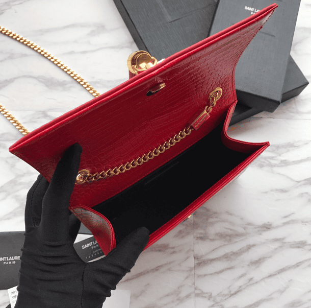 YSL Yves Saint Laurent Mini Crocodile Pattern Tassel Bag – Red 26904 | Sandra Bags - Image 2