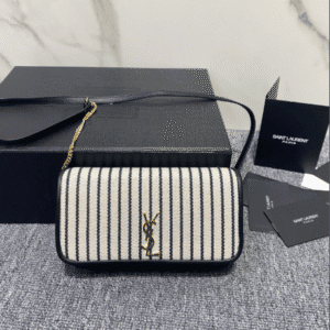 YSL Linen Stripe Cross-body Small Bag 23361 | Sandra Bags