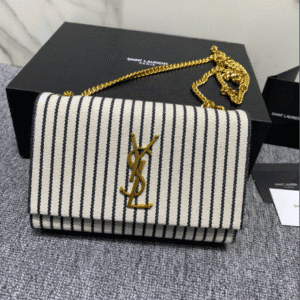 YSL Linen Stripe Cross-body Tassel Bag 22214 | Sandra Bags