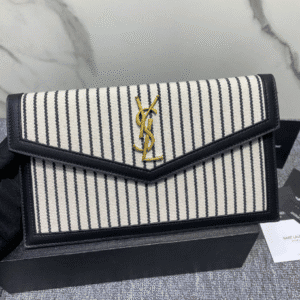 YSL Linen Stripe Handbag 30989 | Sandra Bags