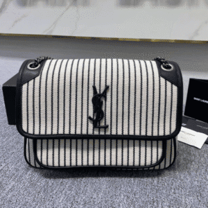 YSL Linen Stripes Large Handbag 93560 | Sandra Bags