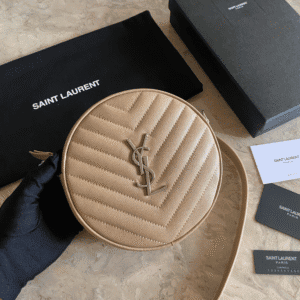 YSL Vinyle Cute Round Bag  - Cream 57617 | Sandra Bags