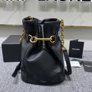 YSL LE MAILLON Buckle Bucket Bag - Black 98276 | Sandra Bags