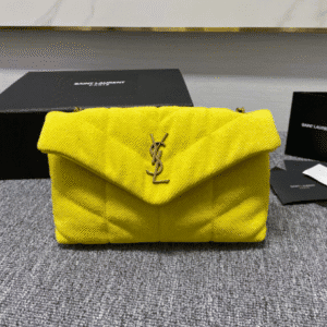 YSL Lou Lou's Small Canvas Cloud Bag - Yellow 66737 | Sandra Bags